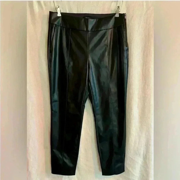 NWT RW&CO Brown Faux-Leather High-Waist Slim Ankle Pant Women's Size 12 - Picture 4 of 13
